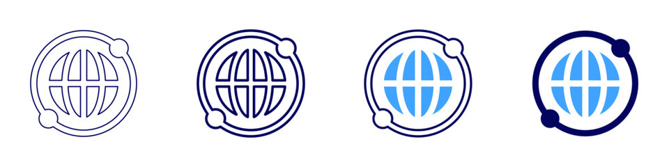 Global sensor icon in 4 different styles. Thin Line, Line, Bold Line, Duotone. Duotone style. Editable stroke