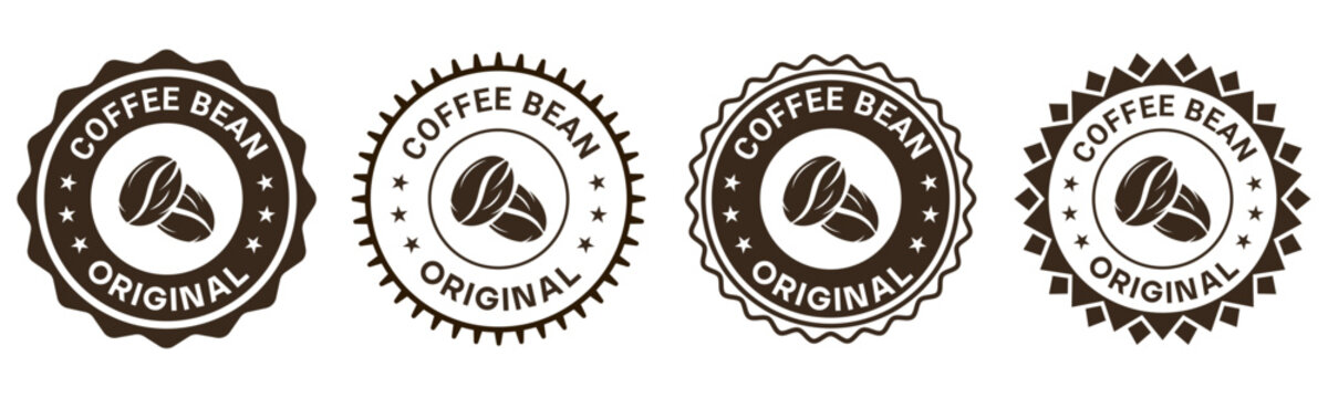 Coffee Bean Original Brown Badge Label Design