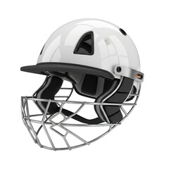 Fototapeta premium Isolated white cricket helmet on black background isolated illustration on transparent background