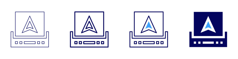 Air navigation icon in 4 different styles. Thin Line, Line, Bold Line, Duotone. Duotone style. Editable stroke