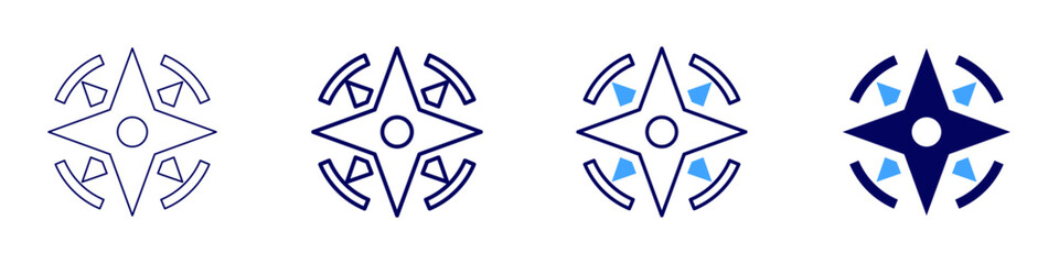 Truck navigation icon in 4 different styles. Thin Line, Line, Bold Line, Duotone. Duotone style. Editable stroke