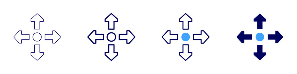 Vehicle navigation icon in 4 different styles. Thin Line, Line, Bold Line, Duotone. Duotone style. Editable stroke