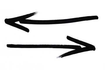 Marked arrow isolated on background. Arrow marker isolated png transparent. arrow mark hand drawn. Arrows icon. Arrow drawn with black marker on white background