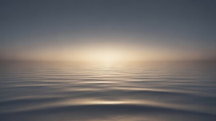 Obraz premium Calm ocean surface with soft golden light reflecting on gentle waves water ripple