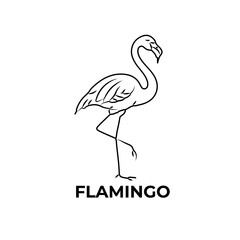 Minimal Flamingo Line Art | Elegant Tropical Bird Illustration | Modern Boho Design
