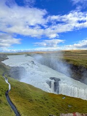 Gullfoss Waterfall, Golden Circle, Icelandic Nature Landscape