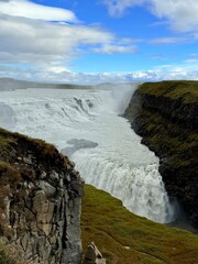 Gullfoss Waterfall, Golden Circle, Icelandic Nature Landscape