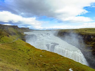 Gullfoss Waterfall, Golden Circle, Icelandic Nature Landscape
