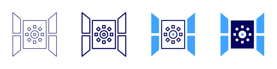 Open window icon in 4 different styles. Thin Line, Line, Bold Line, Duotone. Duotone style. Editable stroke