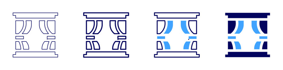 Outdoor furniture icon in 4 different styles. Thin Line, Line, Bold Line, Duotone. Duotone style. Editable stroke