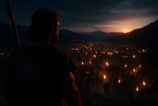 Gideon Breaks His Jar, Trumpets Roar, and Chaos Destroys the Enemy Before Dawn