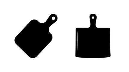 Obraz premium Two black silhouette cutting boards simple kitchen utensil design on white