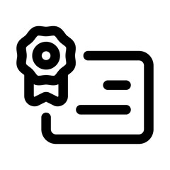 Certificate icon showing achievement recognition, official document, and accomplishment concept