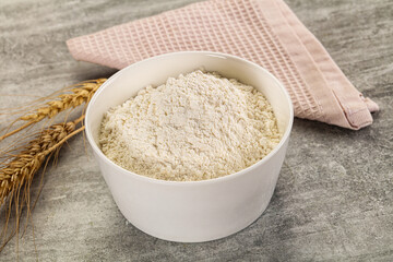 Wheat flour for cooking in the bowl