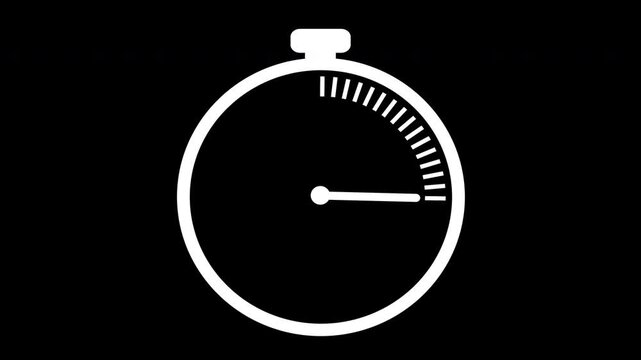 4k animation motion graphic time run stopwatch icon circular pending loading clock timer moving.mov