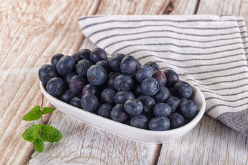 Raw ripe sweet and juicy blueberry