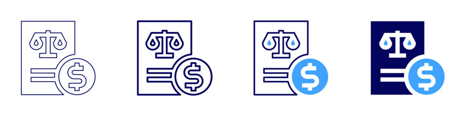 Obraz premium Tax profession icon in 4 different styles. Thin Line, Line, Bold Line, Duotone. Duotone style. Editable stroke