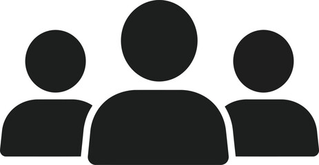 Group icon people silhouette teamwork community connection simple flat design vector