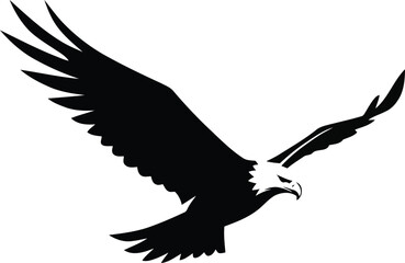 Majestic eagle soaring free open wings flight wildlife power freedom symbol vector