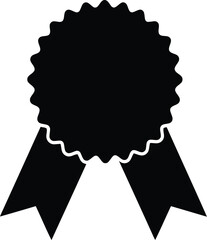 Award ribbon silhouette success achievement symbol excellence recognition vector
