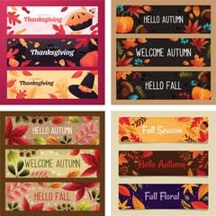 Autumn And Thanksgiving Banner Collection