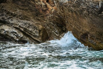Rio Marina, Elba, Tuscany, Italy, Europe - 25 September 2025, water flowing over rocks