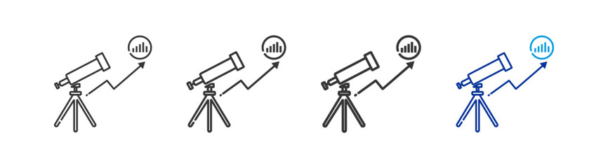 analysis icons with different thickness and color lines on a white background