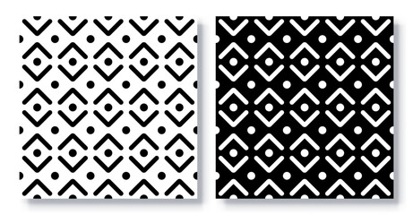 Set of Seamless Geometric Patterns Vector.