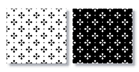 Set of Seamless Quatrefoil Patterns, Vector.