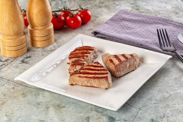 Gourmet Grilled tuna fish steak