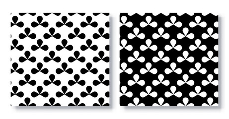 Set of Seamless Clover Patterns, Vector.