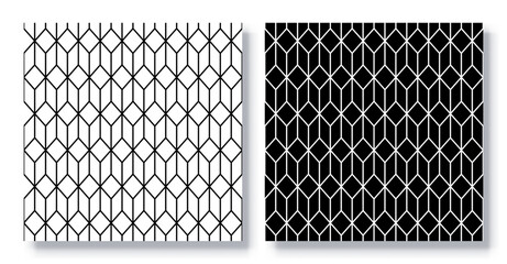 Set of Seamless Geometric Patterns Vector.