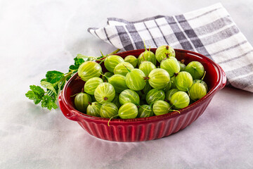 Ripe sweet juicy green gooseberry