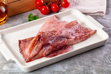 Raw fresh calamari for cooking