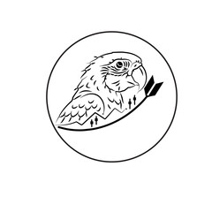 Parrot Line Art | Tropical Bird Outline | Minimal Exotic Wildlife Illustration