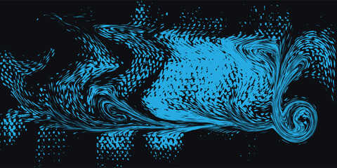 Glitch distorted grunge overlay. Noise-damaged texture. Trendy deformed glitch shape. Grunge overlay texture. Damaged effect.