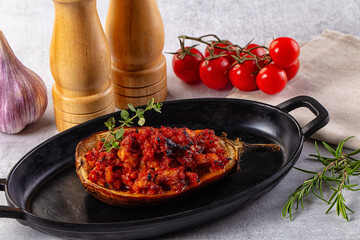 Gourmet baked eggplant with meat