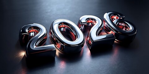 Metallic New Year 2026 design with elegant modern lighting
