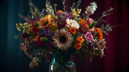 &ldquo;Overflowing Beauty: Sunflowers and Zinnias&rdquo;