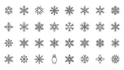 Elegant Snowflake Set for Winter Designs Versatile Vector Pack