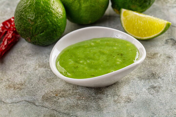 Lime green chili spicy sauce