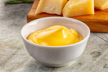 Yellow cheddar cheese creamy sauce