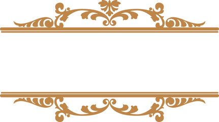 Vintage Gold Ornate Horizontal Banner Frame with Royal Scrollwork Dividers. 4