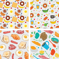 Breakfast Seamless Pattern Background