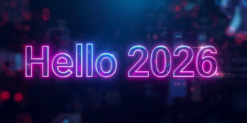 Vibrant Pink and Blue Neon Text on Dark Background