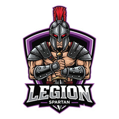 Spartan esport mascot logo design Vector Premium.eps
