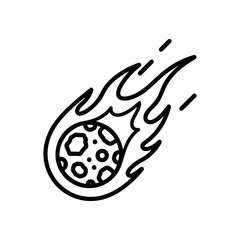 Burning Meteor Icon Illustration