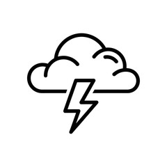 Thunderstorm weather line icon vector  