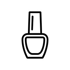 Nail Polish Bottle Icon. Simple Beauty Cosmetic Line Art Illustration