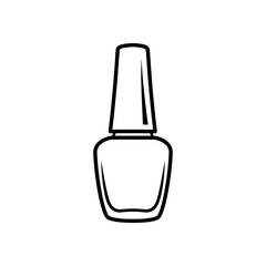 Nail Polish Bottle Icon. Simple Beauty Cosmetic Line Art Illustration